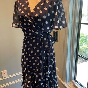 Navy and white Polkadot dress